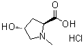 反式-4-羟基-1-甲基-L-脯氨酸盐酸盐分子结构 (CAS 89771-43-7)