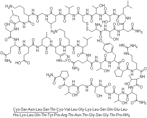 降钙素分子结构 (CAS 9007-12-9)