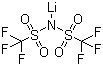 双三氟甲烷磺酰亚胺锂分子结构 (CAS 90076-65-6)