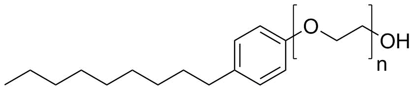 壬基酚聚氧乙烯醚分子结构 (CAS 9016-45-9)