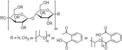 羟丙基甲基纤维素邻苯二甲酸酯分子结构 (CAS 9050-31-1)