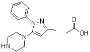 1-(3-甲基-1-苯基-1H-吡唑-5-基)哌嗪单乙酸盐分子结构 (CAS 906093-30-9)