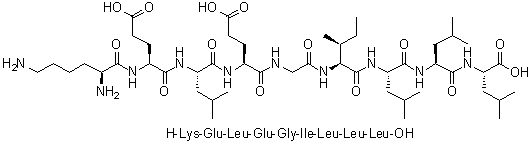 L-赖氨酰-L-alpha-谷氨酰-L-亮氨酰-L-alpha-谷氨酰甘氨酰-L-异亮氨酰-L-亮氨酰-L-亮氨酰-L-亮氨酸分子结构 (CAS 907625-71-2)
