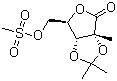 5-O-甲基磺酰基-2,3-O-异丙亚基-2-C-甲基-D-核糖酸-gamma-内酯分子结构 (CAS 908128-94-9)