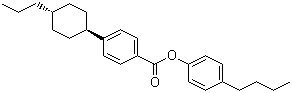 反式-4-(4-丙基环己基)苯甲酸对丁基苯酚酯分子结构 (CAS 90937-40-9)