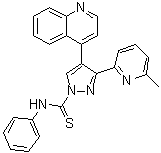 3-(6-甲基-2-吡啶基)-N-苯基-4-(4-喹啉基)-1H-吡唑-1-硫代甲酰胺分子结构 (CAS 909910-43-6)