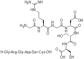 甘氨酰-L-精氨酰甘氨酰-L-alpha-天冬氨酰-L-丝氨酰-L-半胱氨酸分子结构 (CAS 91037-71-7)