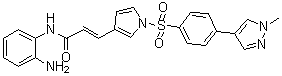 (2E)-N-(2-氨基苯基)-3-[1-[[4-(1-甲基-1H-吡唑-4-基)苯基]磺酰基]-1H-吡咯-3-基]-2-丙烯酰胺分子结构 (CAS 910462-43-0)