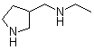 3-(乙基氨基甲基)吡咯烷分子结构 (CAS 91187-83-6)