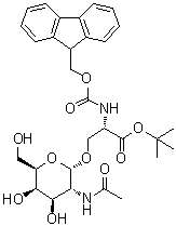 O-[2-(乙酰氨基)-2-脱氧-alpha-D-吡喃半乳糖基]-N-[(9H-芴-9-基甲氧基)羰基]-L-丝氨酸叔丁酯分子结构 (CAS 912840-54-1)