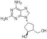 rel-(1R,2S,4R)-4-(2,6-二氨基-9H-嘌呤-9-基)-2-羟基环戊烷甲醇分子结构 (CAS 91296-15-0)