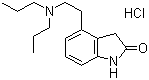 结构式 CAS# 91374-20-8, 盐酸罗匹尼罗; 4-[2-二正丙基胺乙基]-1,3-二氢-2H-吲哚-2-酮盐酸盐