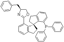 (4S)-2-[(1S)-7'-(Diphenylphosphino)-2,2',3,3'-tetrahydro-1,1'-spirobi[1H-inden]-7-yl]-4,5-dihydro-4-(phenylmethyl)oxazole molecular structure (CAS 913829-88-6)