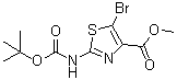 Methyl 5-bromo-2-(tert-butoxycarbonylamino)thiazole-4-carboxylate molecular structure (CAS 914349-71-6)