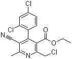 2-(氯甲基)-5-氰基-4-(2,4-二氯苯基)-6-甲基-3-吡啶羧酸乙酯分子结构 (CAS 915297-07-3)
