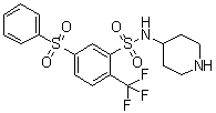 5-(Phenylsulfonyl)-N-(piperidin-4-yl)-2-(trifluoromethyl)benzenesulfonamide molecular structure (CAS 915759-45-4)