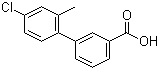 4'-氯-2'-甲基-[1,1'-联苯基]-3-羧酸分子结构 (CAS 916220-05-8)