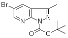 5-溴-3-甲基-1H-吡唑并[3,4-b]吡啶-1-甲酸叔丁酯分子结构 (CAS 916258-24-7)