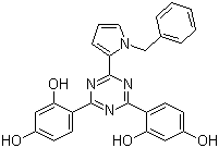 2-(1-苄基-1H-吡咯-2-基)-4,6-二(2,4-二羟基苯基)-1,3,5-三嗪分子结构 (CAS 916334-62-8)