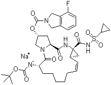 Danoprevir sodium salt molecular structure (CAS 916826-48-7)
