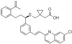 结构式 CAS# 918972-54-0, 1-[[[(1R)-1-[3-[(1E)-2-(7-氯-2-喹啉基)乙烯基]苯基]-3-[2-(1-甲基乙烯基)苯基]丙基]硫基]甲基]环丙烷乙酸