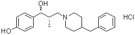 (alphaR,betaS)-alpha-(4-Hydroxyphenyl)-beta-methyl-4-(phenylmethyl)-1-piperidinepropanol hydrochloride (1:1) molecular structure (CAS 919289-58-0)
