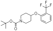 4-[2-(三氟甲基)苯氧基]哌啶-1-甲酸叔丁酯分子结构 (CAS 921605-76-7)