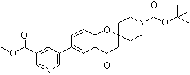 5-[1'-(叔丁氧羰基)-4-氧代螺[苯并二氢吡喃-2,4'-哌啶]-6-基]烟酸甲酯分子结构 (CAS 921760-67-0)