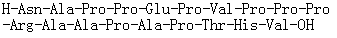 L-Asparaginyl-L-alanyl-L-prolyl-L-prolyl-L-alpha-glutamyl-L-prolyl-L-valyl-L-prolyl-L-prolyl-L-prolyl-L-arginyl-L-alanyl-L-alanyl-L-prolyl-L-alanyl-L-prolyl-L-threonyl-L-histidyl-L-valine molecular structure (CAS 922704-18-5)