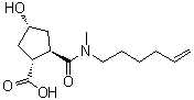 (1R,2R,4R)-2-[(5-己烯-1-基甲基氨基)羰基]-4-羟基环戊烷羧酸分子结构 (CAS 922727-92-2)