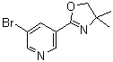 3-溴-5-(4,5-二氢-4,4-二甲基-2-恶唑基)吡啶分子结构 (CAS 923276-49-7)