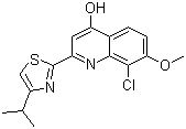 8-氯-7-甲氧基-2-(4-异丙基噻唑-2-基)-4-喹啉醇分子结构 (CAS 923289-39-8)