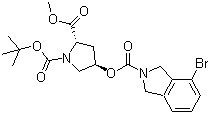 (2S,4R)-4-[[(4-Bromo-1,3-dihydro-2H-isoindol-2-yl)carbonyl]oxy]-1,2-pyrrolidinedicarboxylic acid 1-(tert-butyl) 2-methyl ester molecular structure (CAS 923590-97-0)