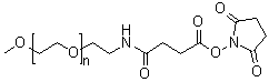 alpha-[2-[[4-[(2,5-二氧代-1-吡咯烷基)氧基]-1,4-二氧代丁基]氨基]乙基]-omega-甲氧基-聚氧乙烯分子结构 (CAS 92451-00-8)