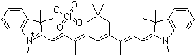 2-((E)-3-(5,5-二甲基-3-[(E)-1-甲基-3-(1,3,3-三甲基-1,3-二氢-2H-吲哚-2-亚基)-1-丙烯基]-2-环己烯-1-亚基)-1-丁烯基)-1,3,3-三甲基-3H-吲哚鎓高氯酸盐分子结构 (CAS 92569-97-6)