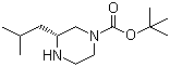 structure of CAS# 928025-61-0, (3R)-3-(2-Methylpropyl)-1-piperazinecarboxylic acid tert-butyl ester