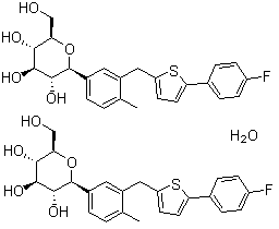 坎格列嗪半水合物分子结构 (CAS 928672-86-0)