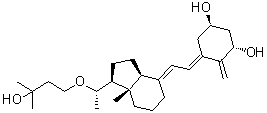 (1R,3S,5E)-4-亚甲基-5-[(2E)-2-[(1S,3aS,7aS)-八氢-1-[(1S)-1-(3-羟基-3-甲基丁氧基)乙基]-7a-甲基-4H-茚-4-亚基]亚乙基]-1,3-环己烷二醇分子结构 (CAS 929721-98-2)