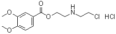 3,4-二甲氧基苯甲酸 2-[(2-氯乙基)氨基]乙基酯盐酸盐分子结构 (CAS 93354-59-7)
