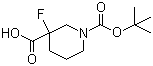3-氟-1,3-哌啶二羧酸 1-叔丁酯分子结构 (CAS 934342-39-9)