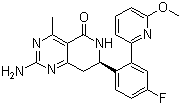 (R)-2-Amino-7-[4-fluoro-2-(6-methoxypyridin-2-yl)phenyl]-4-methyl-7,8-dihydro-6H-pyrido[4,3-d]pyrimidin-5-one molecular structure (CAS 934343-74-5)