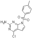 4-氯-7-[(4-甲基苯基)磺酰基]-7H-吡咯并[2,3-d]嘧啶-2-胺分子结构 (CAS 934524-13-7)
