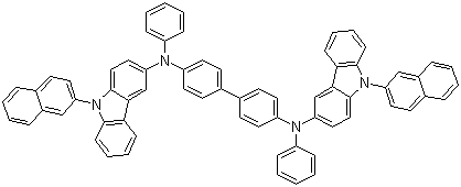 4,4'-双[N-[9-(2-萘基)咔唑-3-基]-N-苯基氨基]-1,1'-联苯分子结构 (CAS 934545-87-6)