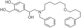 4-(2-(Benzyl(6-(4-phenylbutoxy)hexyl)amino)-1-hydroxyethyl)-2-(hydroxymethyl)phenol molecular structure (CAS 934842-69-0)
