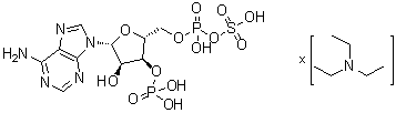 structure of CAS# 936827-87-1, 3'-Adenylic acid 5'-(dihydrogen phosphate) 5'-anhydride with sulfuric acid compd. with N,N-diethylethanamine (1:?)