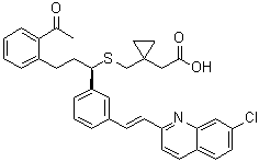 1-[[[(1R)-3-(2-Acetylphenyl)-1-[3-[(1E)-2-(7-chloro-2-quinolinyl)ethenyl]phenyl]propyl]thio]methyl]cyclopropaneacetic acid molecular structure (CAS 937275-23-5)