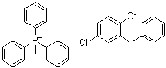 Methyltriphenylphosphonium salt with 4-chloro-2-(phenylmethyl)phenol (1:1) molecular structure (CAS 93839-51-1)