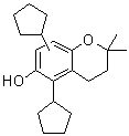 5,7(or 5,8)-二环戊基-3,4-二氢-2,2-二甲基-2H-1-苯并吡喃-6-醇分子结构 (CAS 93841-44-2)