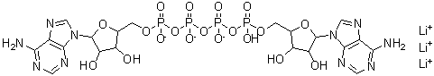 腺苷 5'-(五氢四联磷酸酯),P'''→5'-腺苷酯三锂盐分子结构 (CAS 93858-63-0)