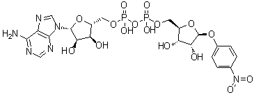 腺苷 5'-(三氢二磷酸酯), P'→5-(4-硝基苯基 beta-D-呋喃核糖苷)酯分子结构 (CAS 939028-75-8)